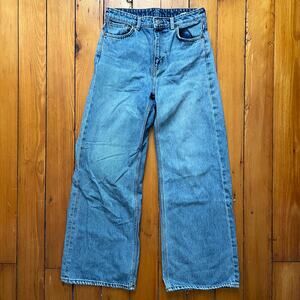 Weekday Women's Wide Leg Jeans Ace Medium Wash San Fran Blue 28 x 32